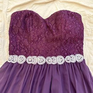 USED Purple Bridesmaid with silver beads.